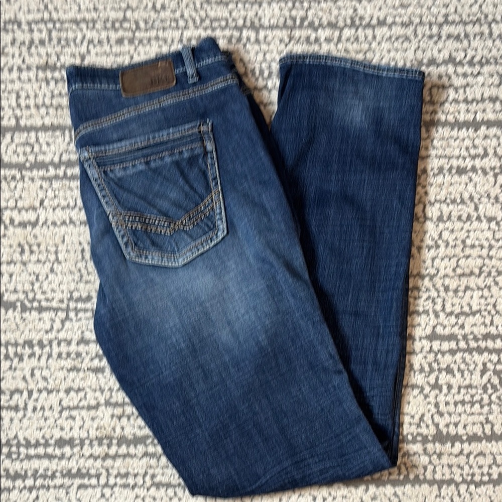 BKE Men’s Nolan straight leg 38X36 factory distressed denim jeans